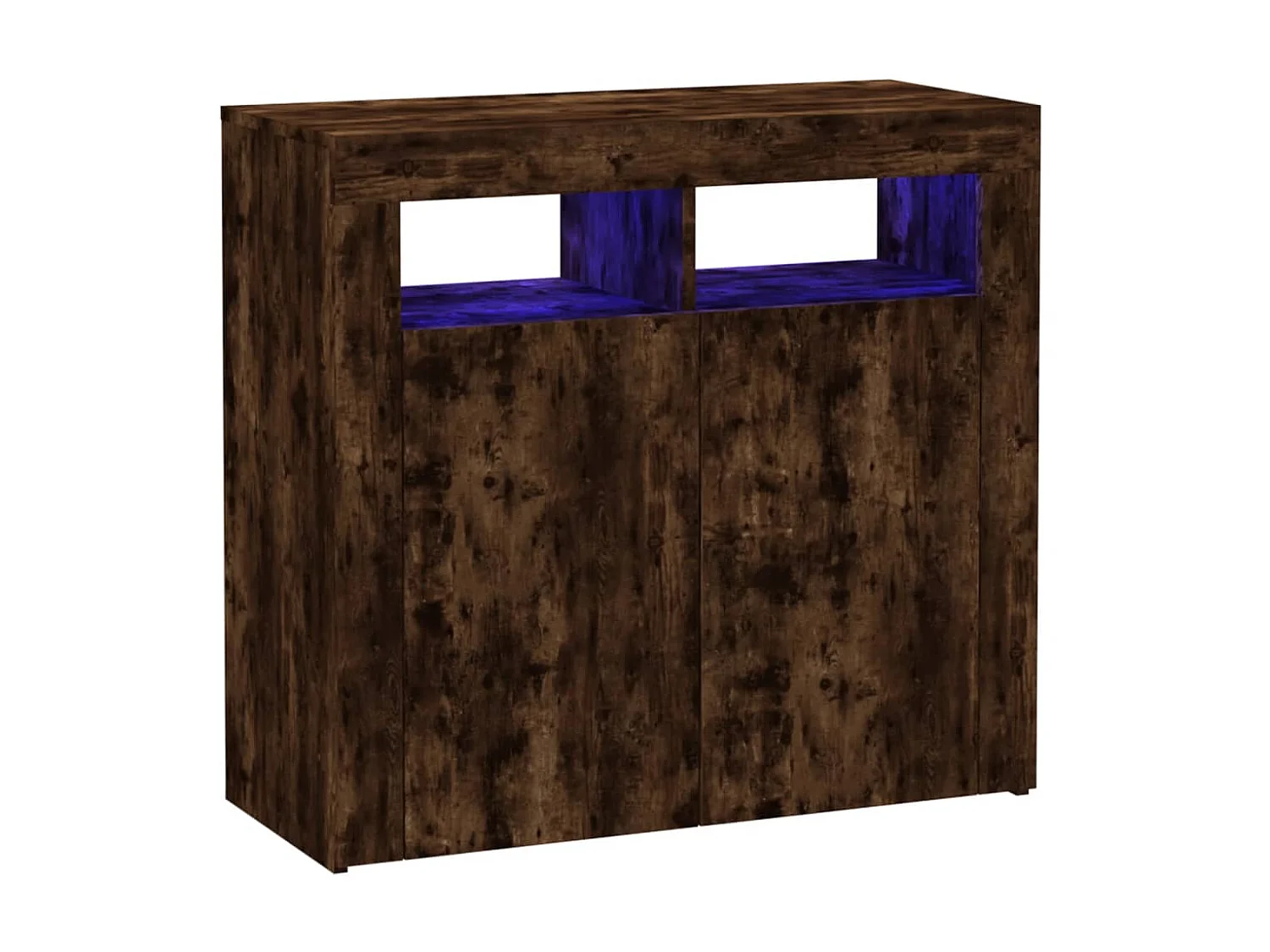 Sideboard Anrichte mit LED-Beleuchtung Räuchereiche 80x35x75 cm -RM44805