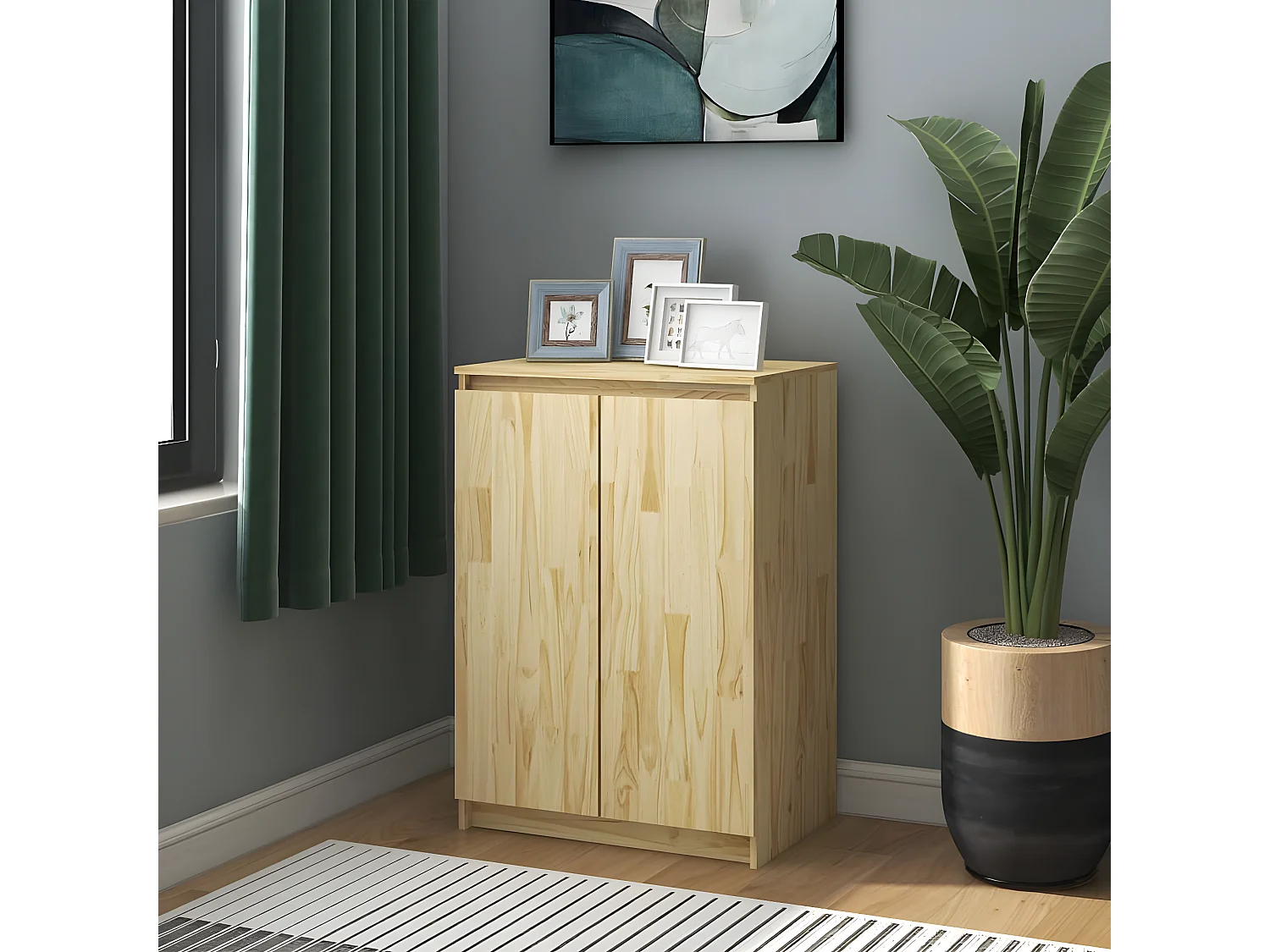 Sideboard Anrichte - 60x36x84 cm Massivholz Kiefer -RM20150