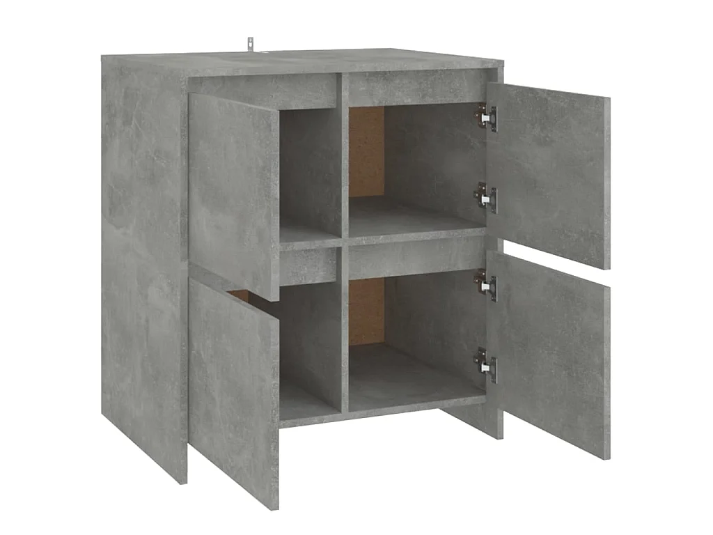 Sideboards im 2er-Set Lowboards Betongrau 70x41x75 cm Holzwerkstoff -RM18753