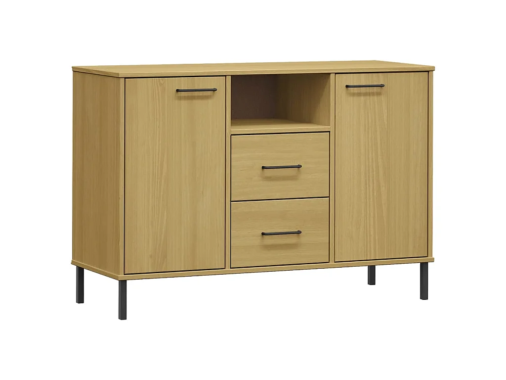 Sideboard Anrichte mit Metallbeinen OSLO Braun 113x40x77 cm Massivholz -RM35012