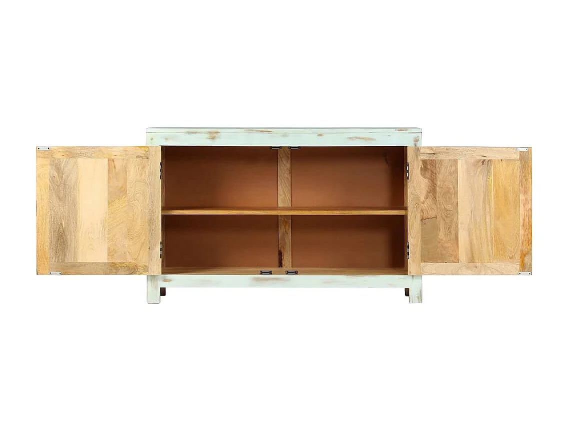 Sideboard Lowboard - Hellblau 110x35x70 cm Massivholz Mango -RM86619