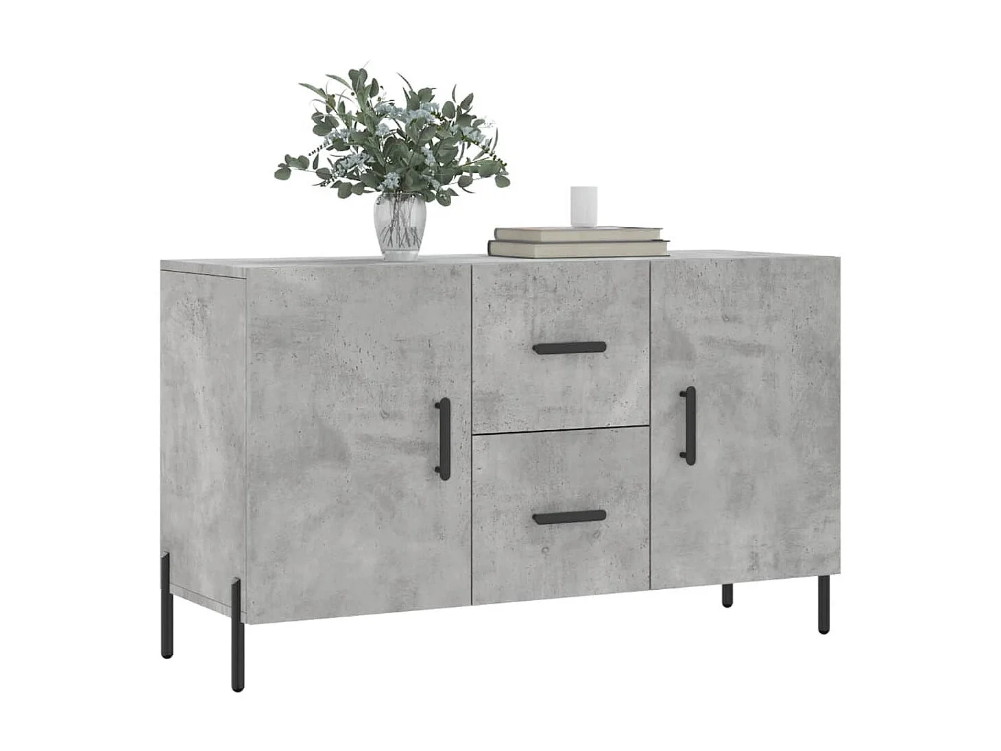 Sideboard Lowboard - Betongrau 100x36x60 cm Holzwerkstoff -RM47760