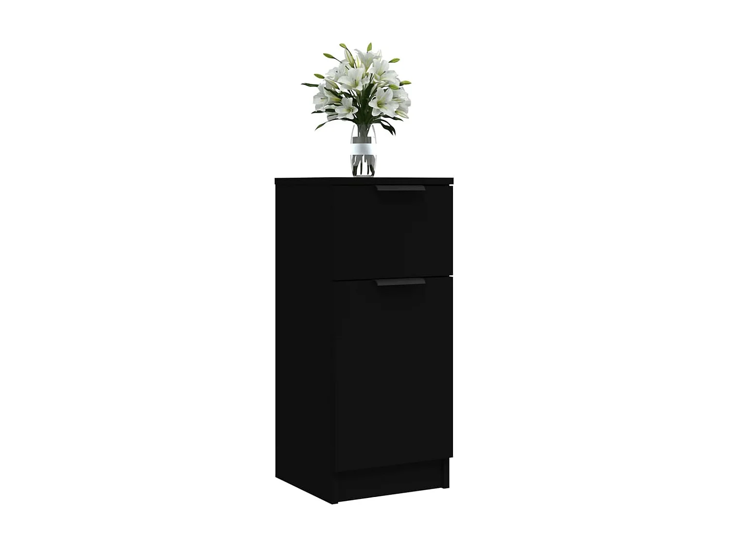 Sideboard Schwarz Anrichte 30x30x70 cm Holzwerkstoff -RM59119