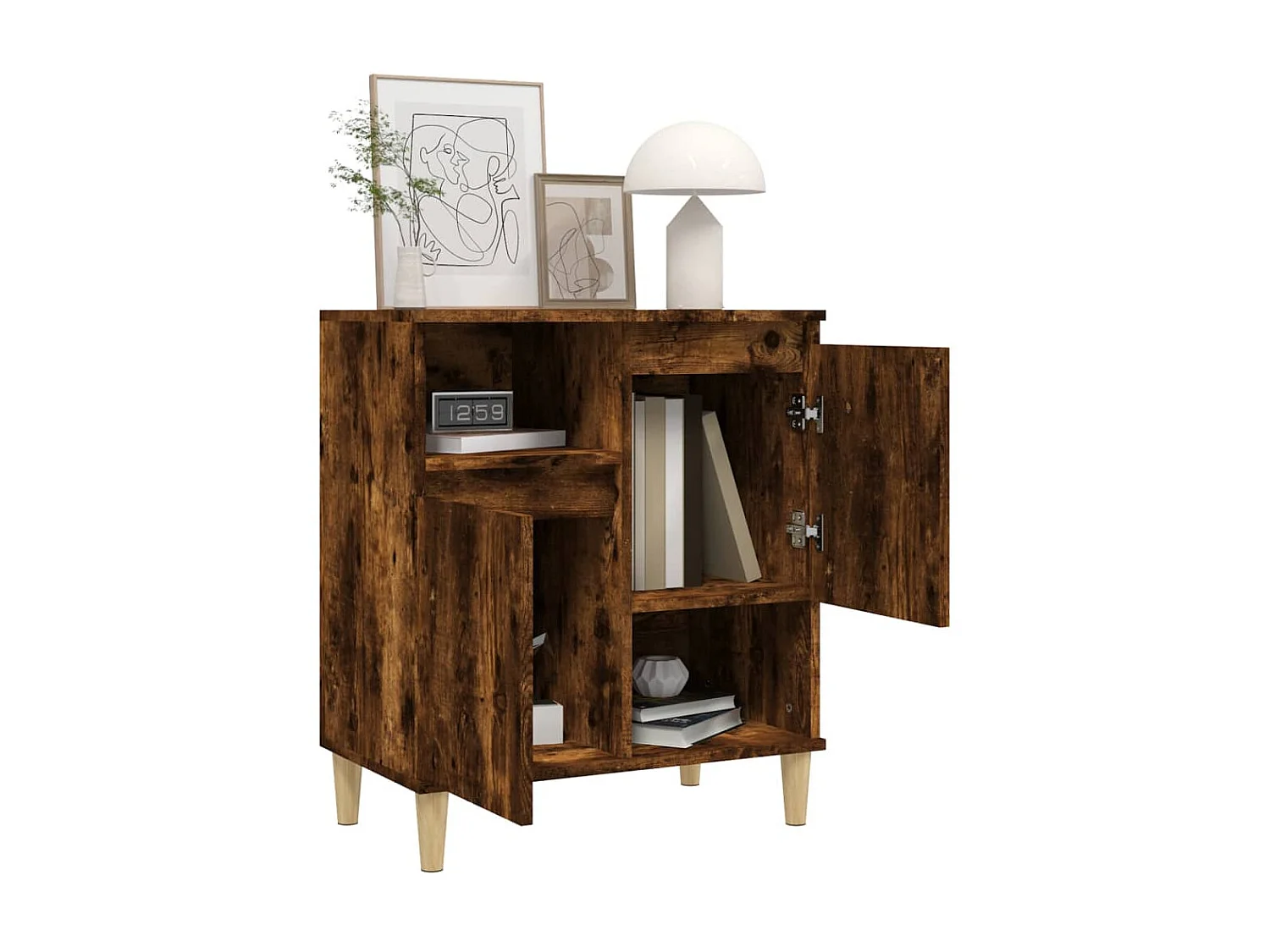 Sideboard Anrichte Räuchereiche 60x35x70 cm Holzwerkstoff -RM15123