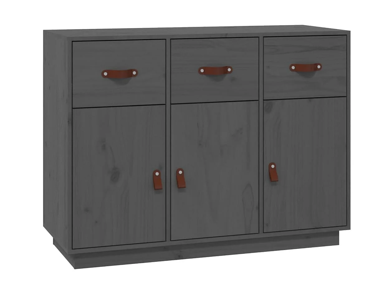 Sideboard Grau - Lowboard 100x40x75 cm Massivholz Kiefer -RM41313