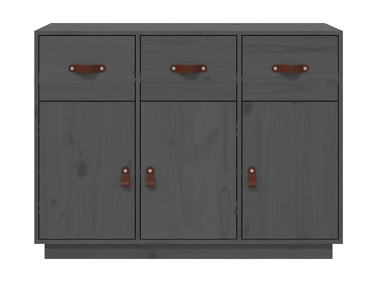 Sideboard Grau - Lowboard 100x40x75 cm Massivholz Kiefer -RM41313