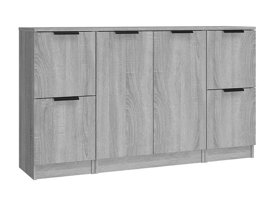 Sideboards Grau im 3er-Set Anrichten Sonoma Holzwerkstoff -RM84910