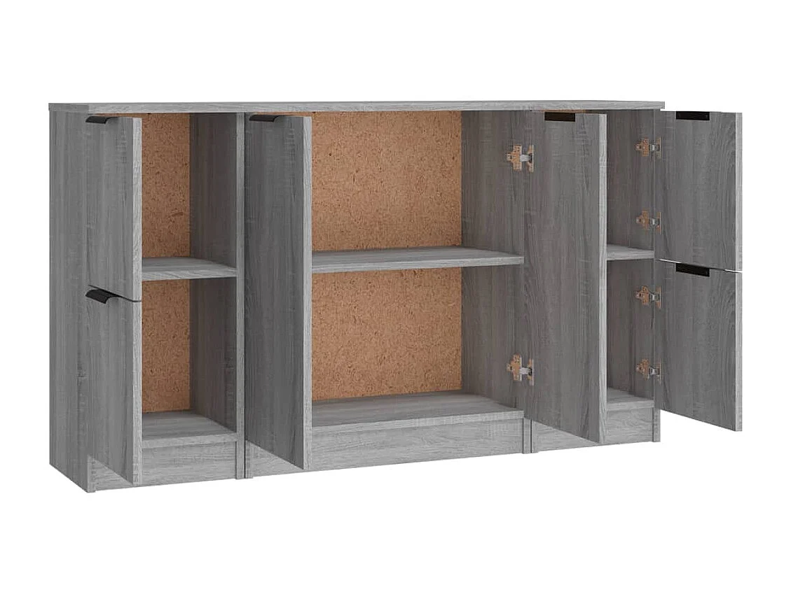 Sideboards Grau im 3er-Set Anrichten Sonoma Holzwerkstoff -RM84910