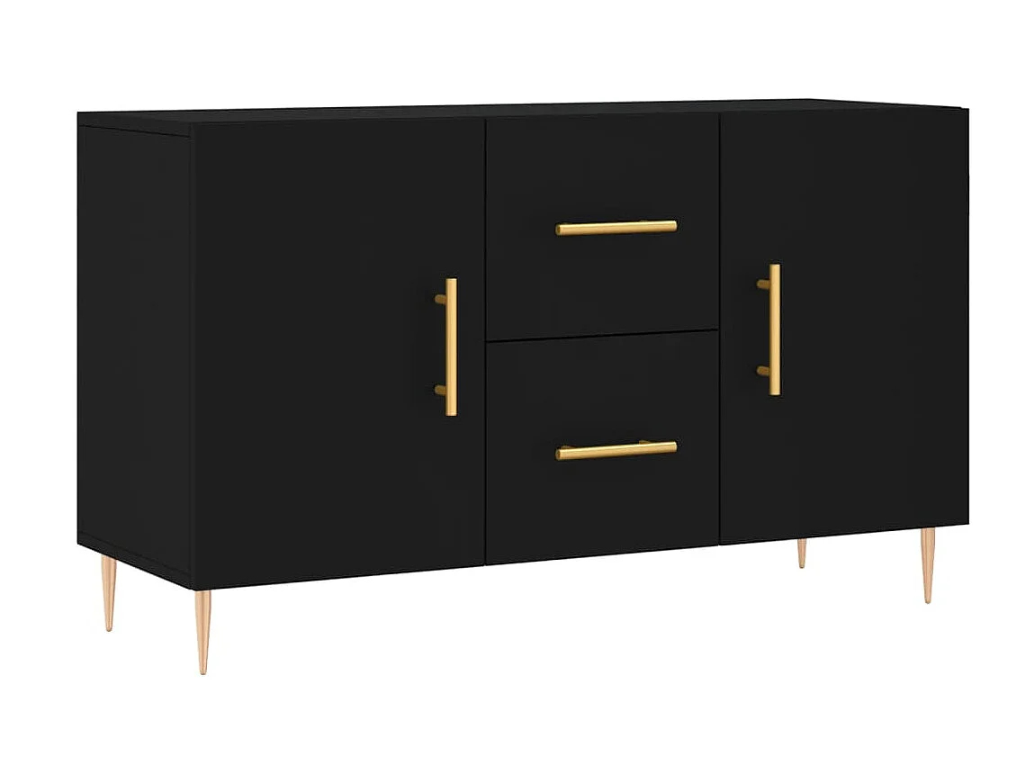 Sideboard Schwarz Anrichte 100x36x60 cm Holzwerkstoff -RM14834