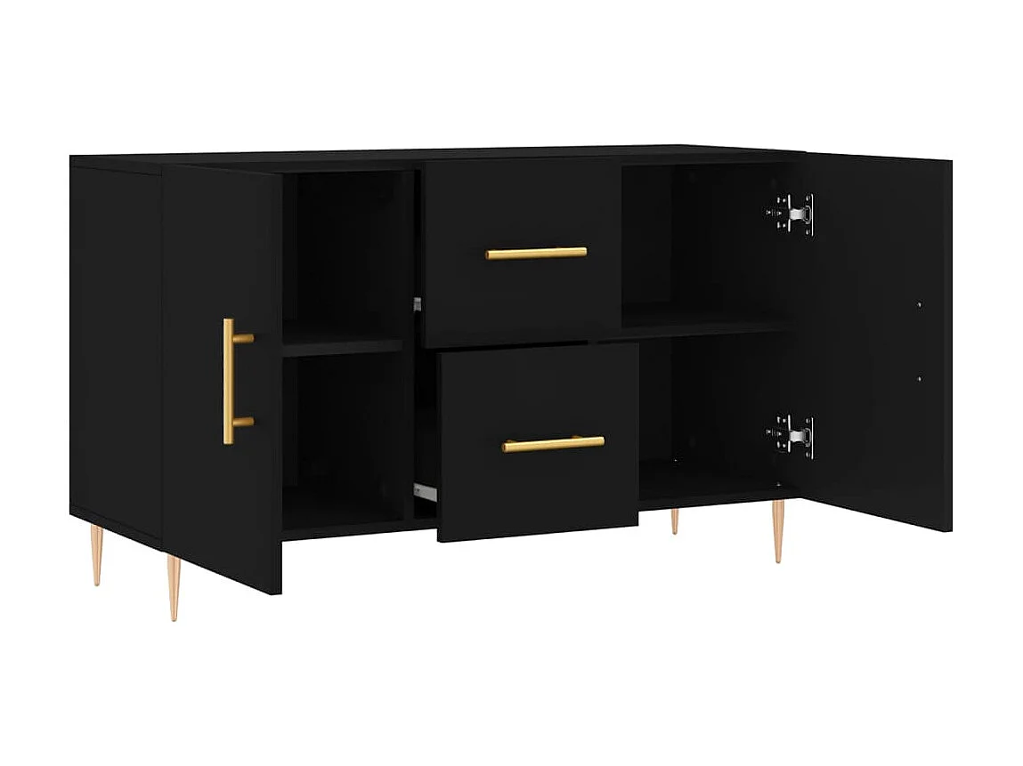 Sideboard Schwarz Anrichte 100x36x60 cm Holzwerkstoff -RM14834