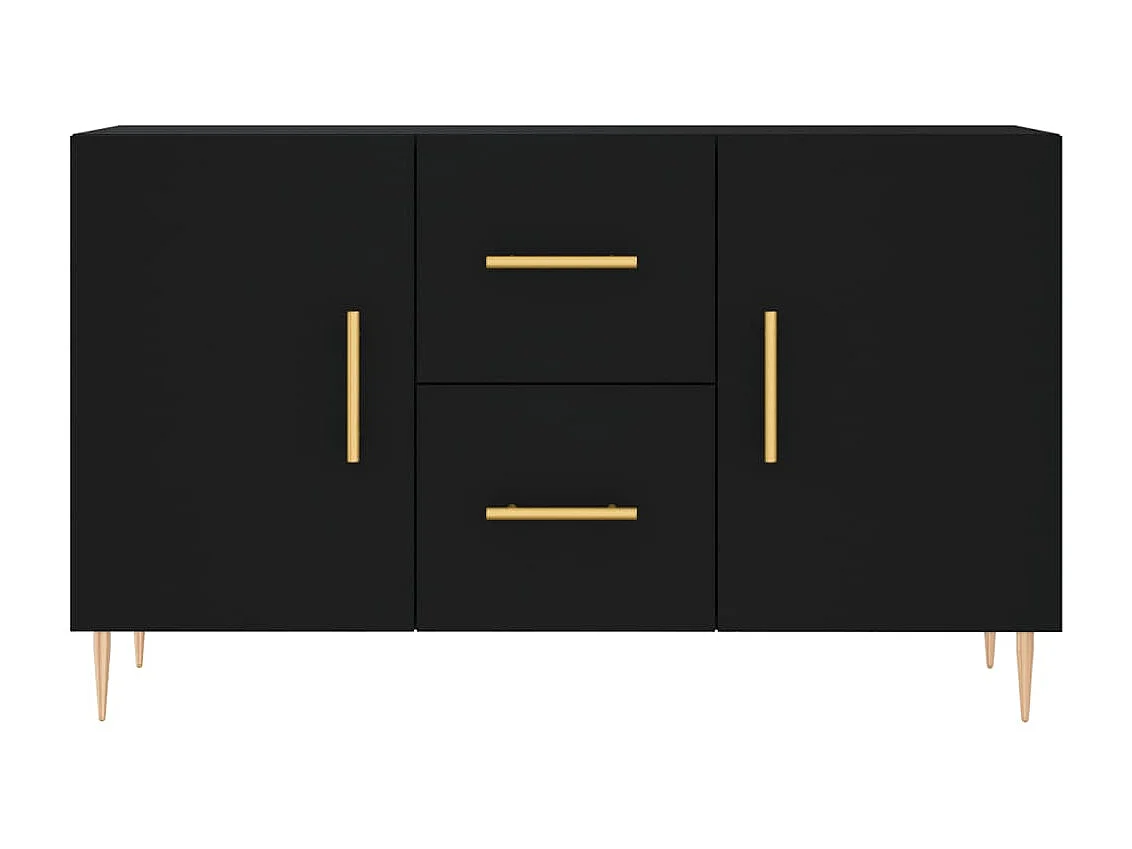 Sideboard Schwarz Anrichte 100x36x60 cm Holzwerkstoff -RM14834