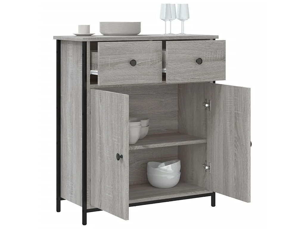 Sideboard Lowboard - Grau Sonoma 70x30x80 cm Holzwerkstoff -RM76920