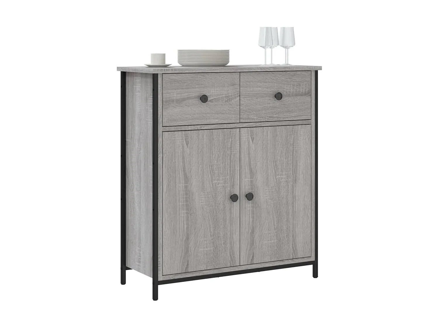 Sideboard Lowboard - Grau Sonoma 70x30x80 cm Holzwerkstoff -RM76920