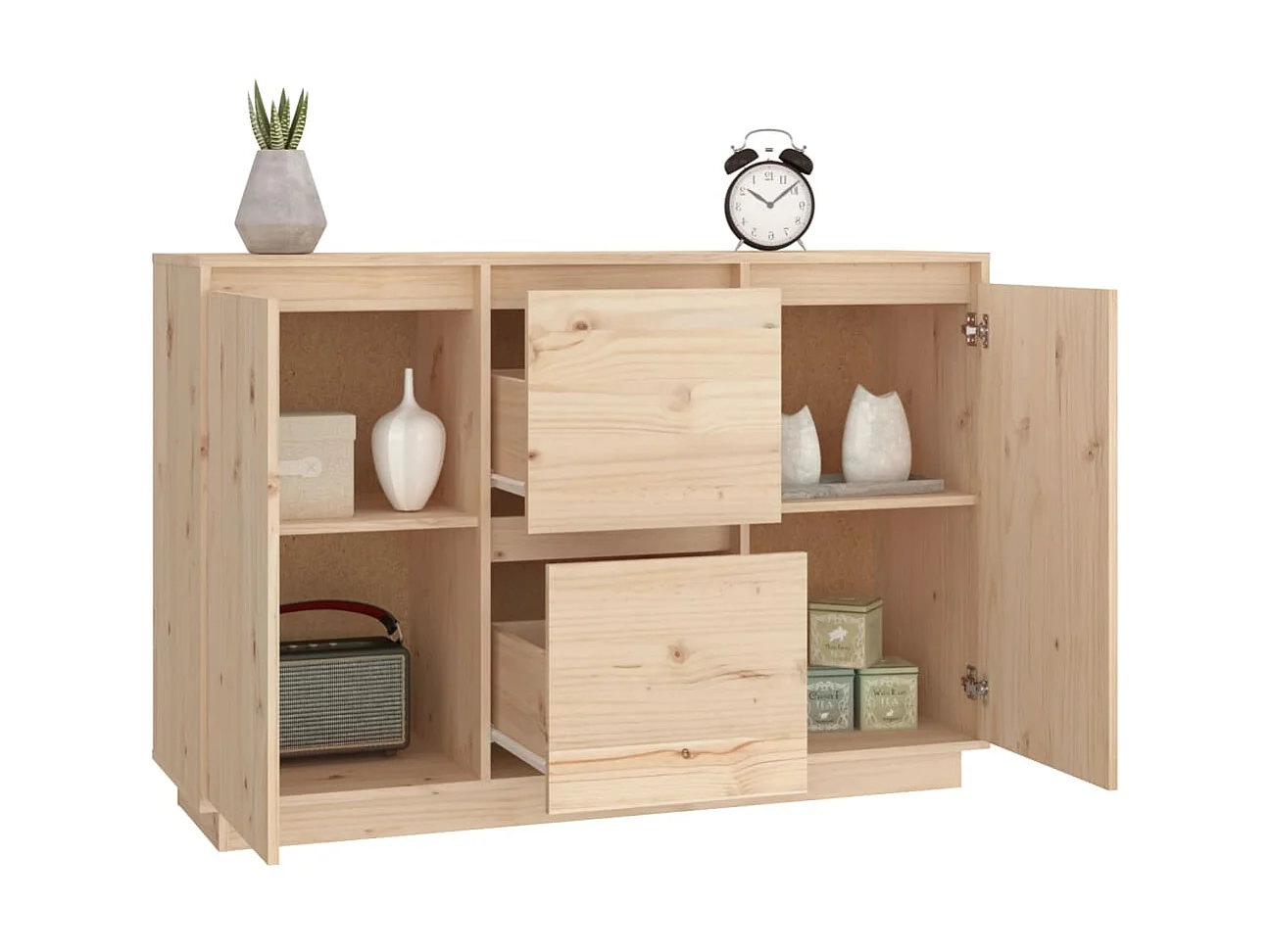 Sideboard Anrichte - 111x34x75 cm Massivholz Kiefer -RM60246