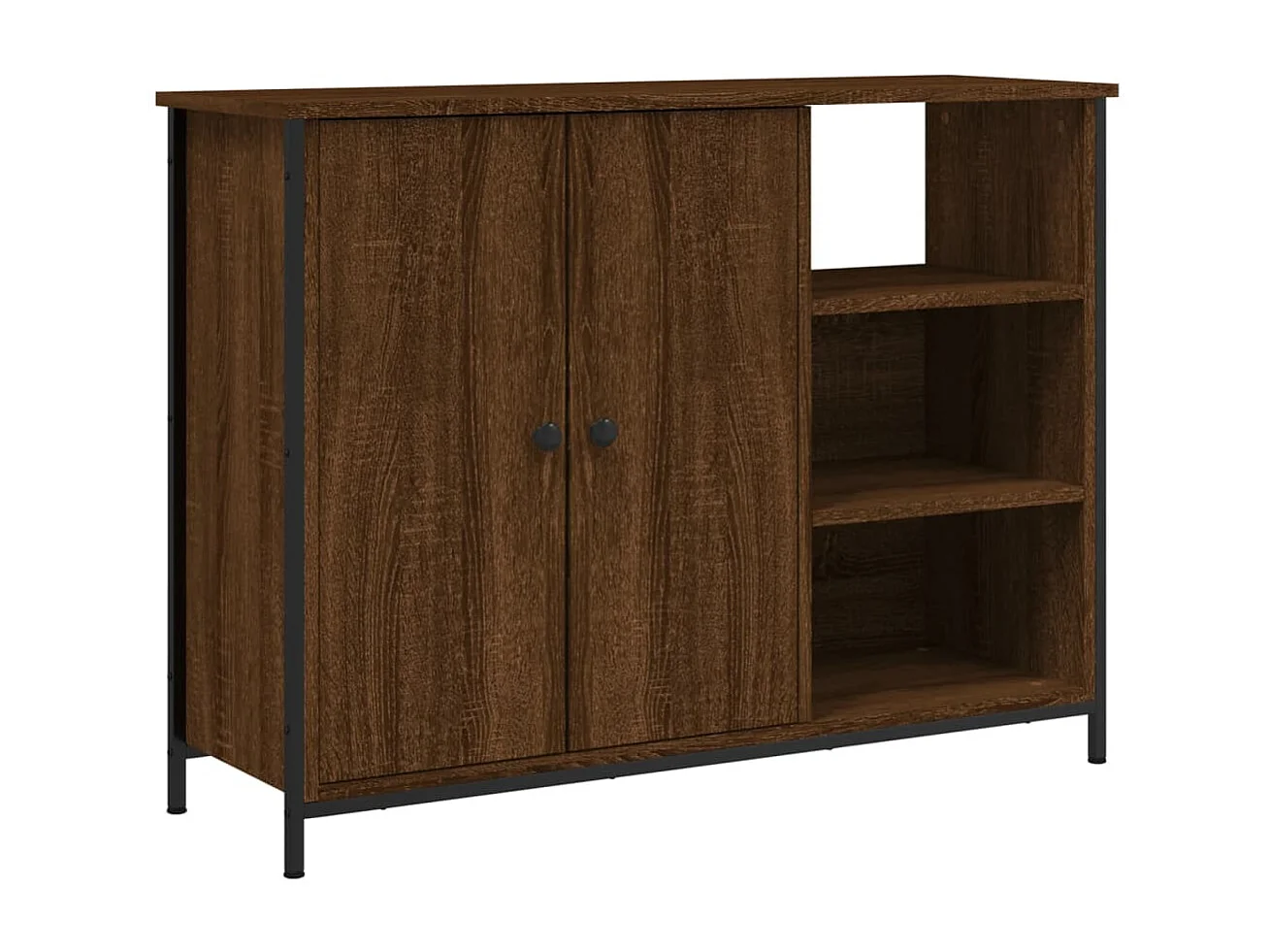 Sideboard Lowboard - Braun Eichen-Optik 100x33x75 cm Holzwerkstoff -RM74454