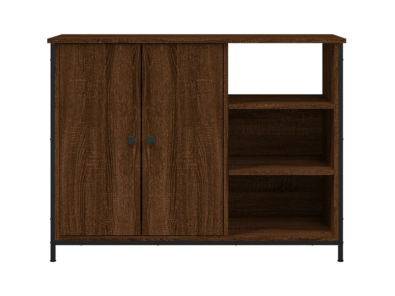 Sideboard Lowboard - Braun Eichen-Optik 100x33x75 cm Holzwerkstoff -RM74454