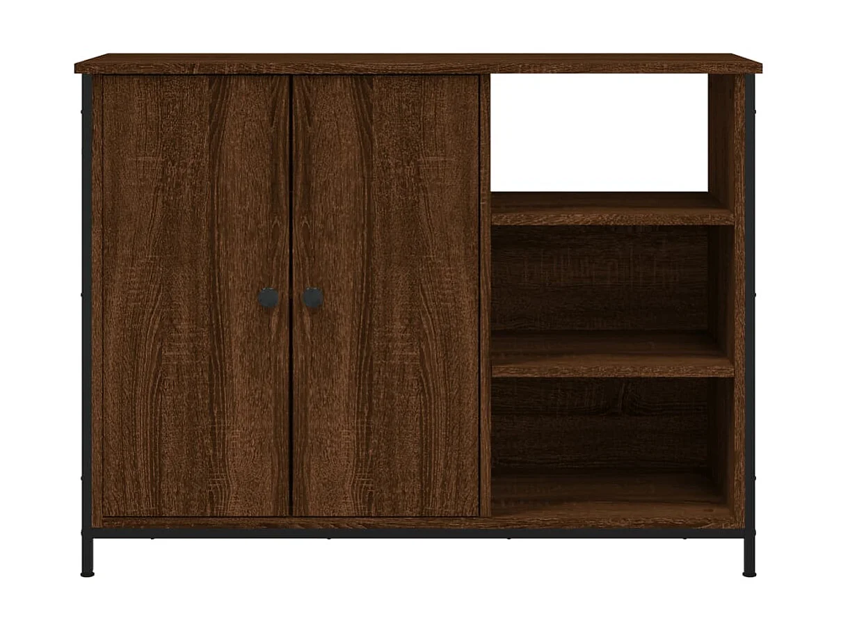 Sideboard Lowboard - Braun Eichen-Optik 100x33x75 cm Holzwerkstoff -RM74454