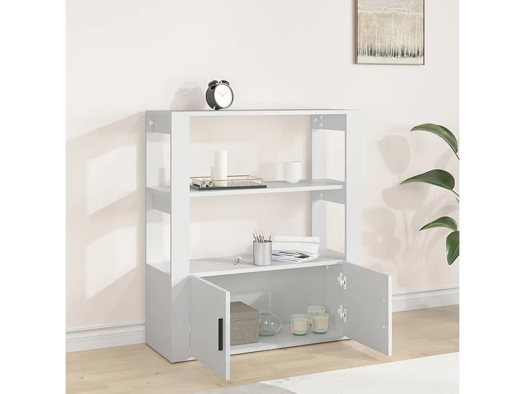 Sideboard Weiß Anrichte 80x30x90 cm Holzwerkstoff -RM16987