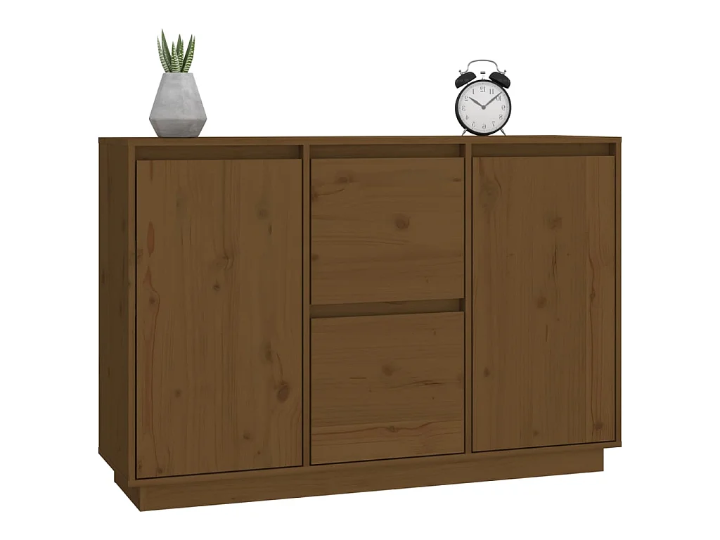 Sideboard Lowboard - Honigbraun 111x34x75 cm Massivholz Kiefer -RM65076