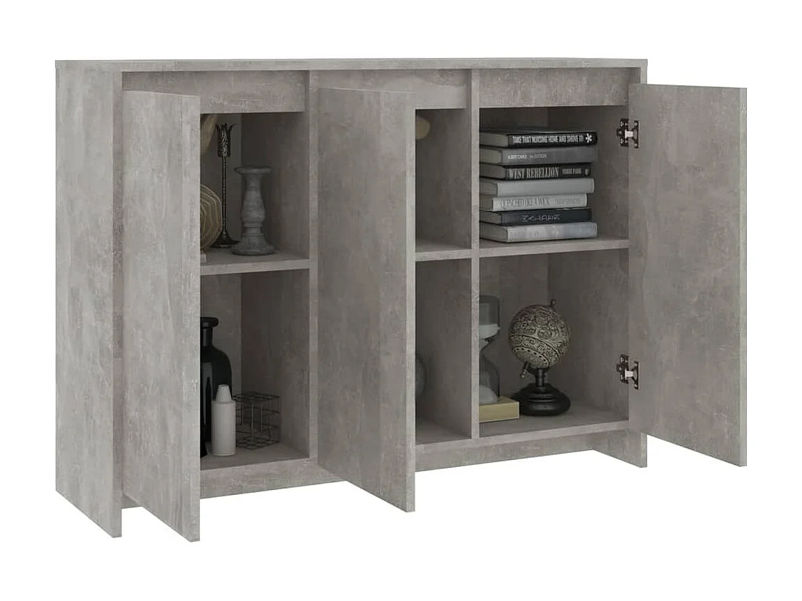 Sideboard Lowboard - Betongrau 102x33x75 cm Holzwerkstoff -RM18777