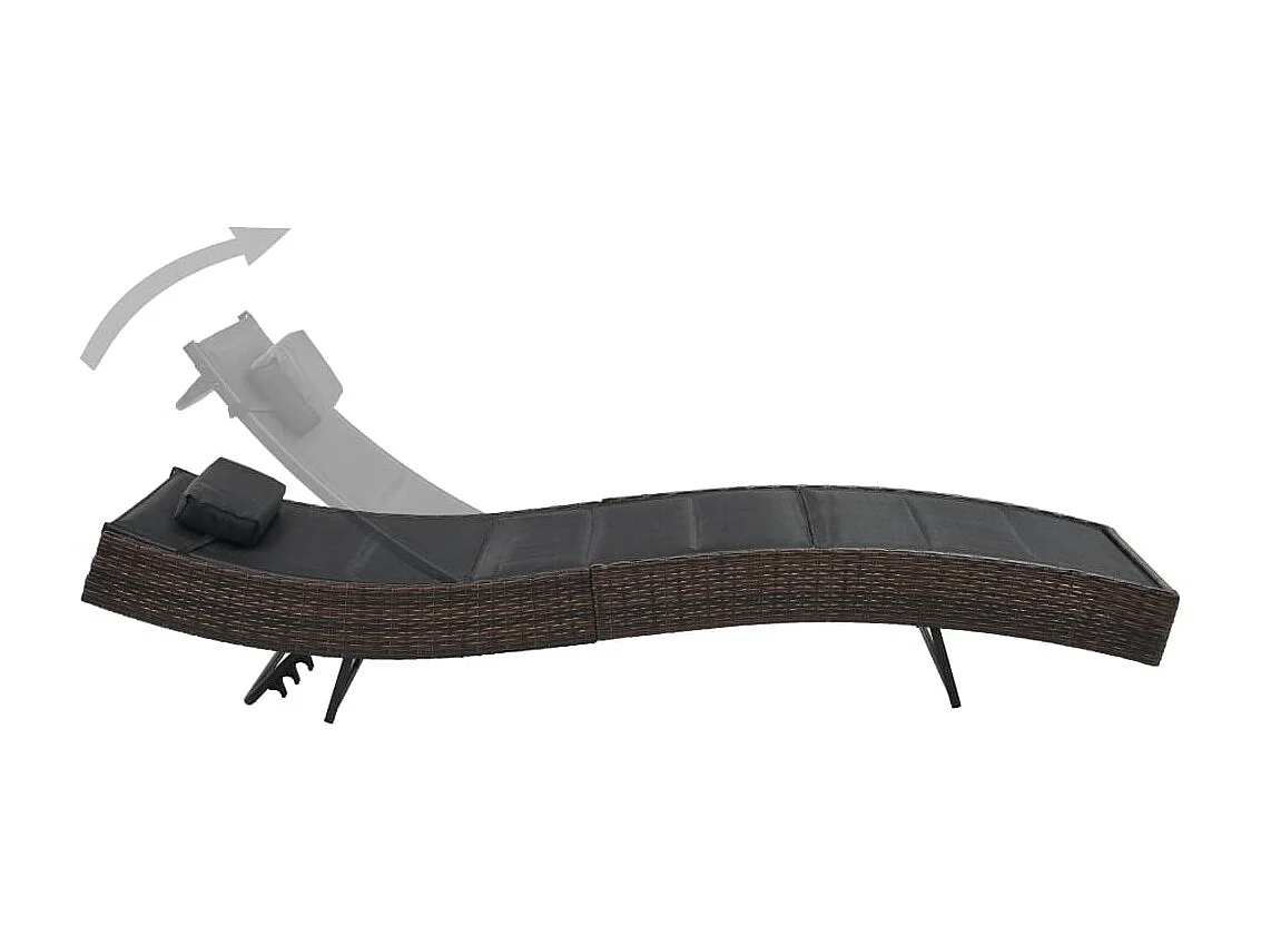 Bain de soleil Résine tressée et textilène Marron SEF84088