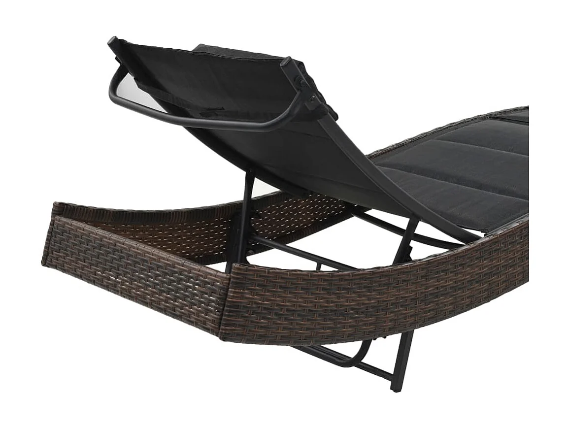 Bain de soleil Résine tressée et textilène Marron SEF84088