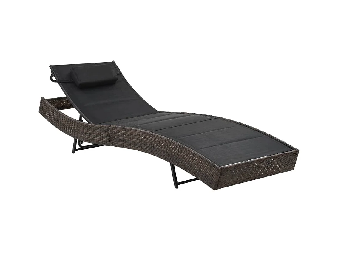 Bain de soleil Résine tressée et textilène Marron SEF84088