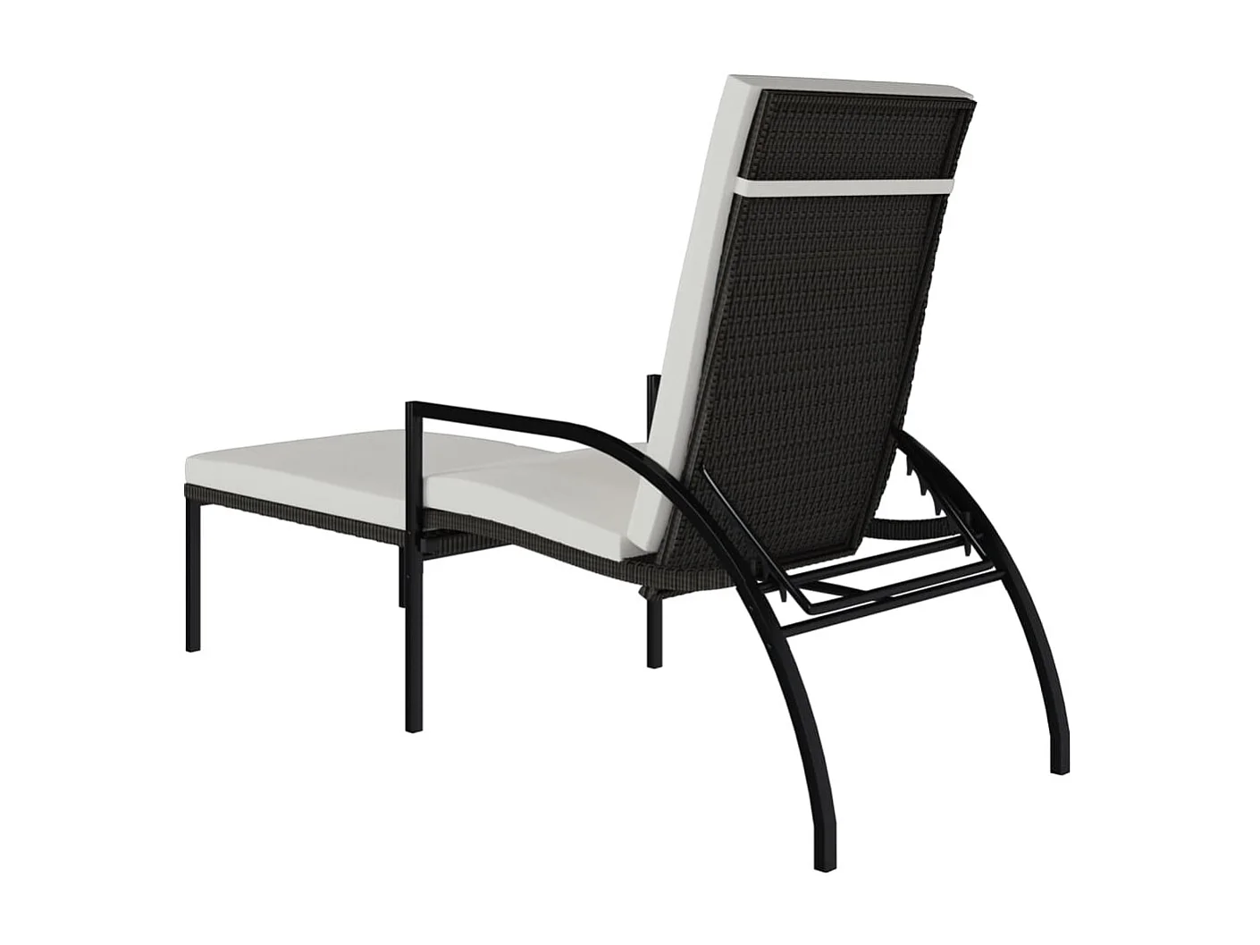 Bains de soleils avec repose-pied 2 pcs Résine tressée Marron SEF75594