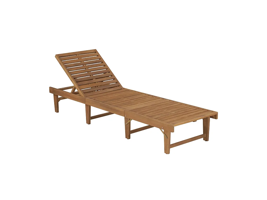 Bain de soleil pliable avec coussin Bois d'acacia solide SEF82637