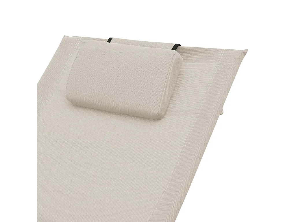 Bain de soleil avec oreiller Crème Textilène SEF24384