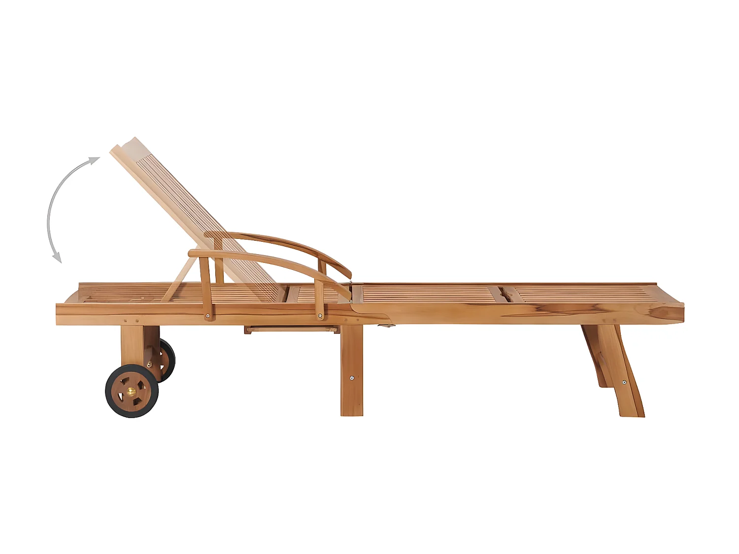 Bain de soleil avec table et coussin Bois de teck solide SEF34625