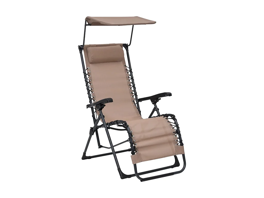 Bain de soleil pliable Textilène Taupe SEF22759