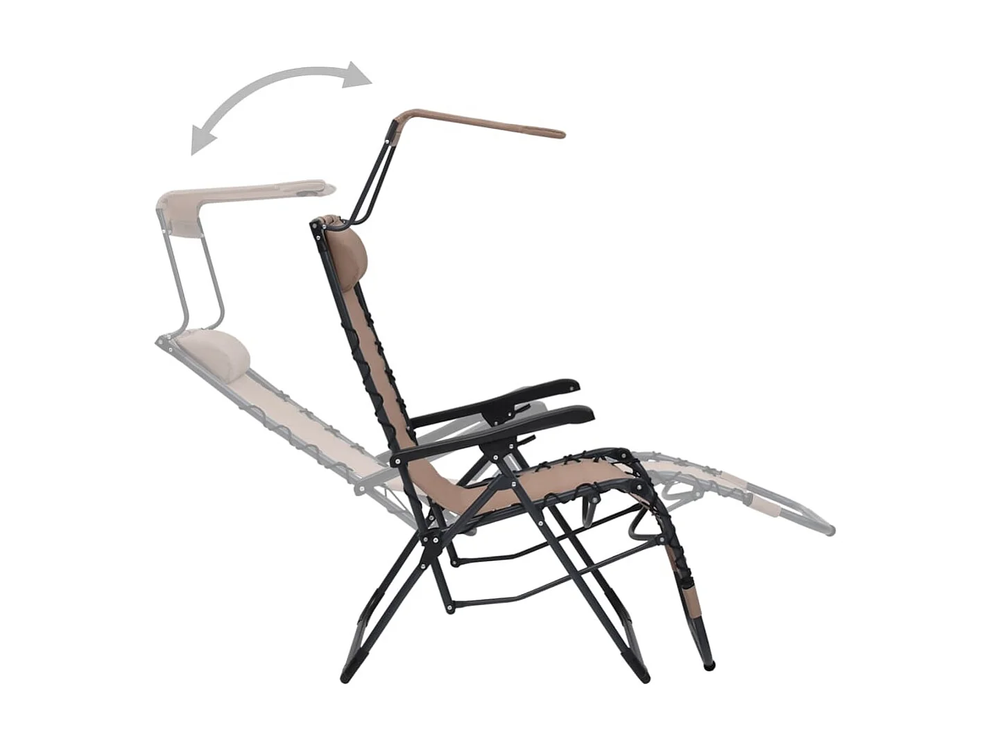 Tumbona plegable de textilene taupe ES51569