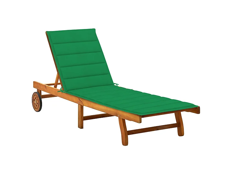 Bain de soleil de jardin avec coussin Bois d'acacia solide SEF12824
