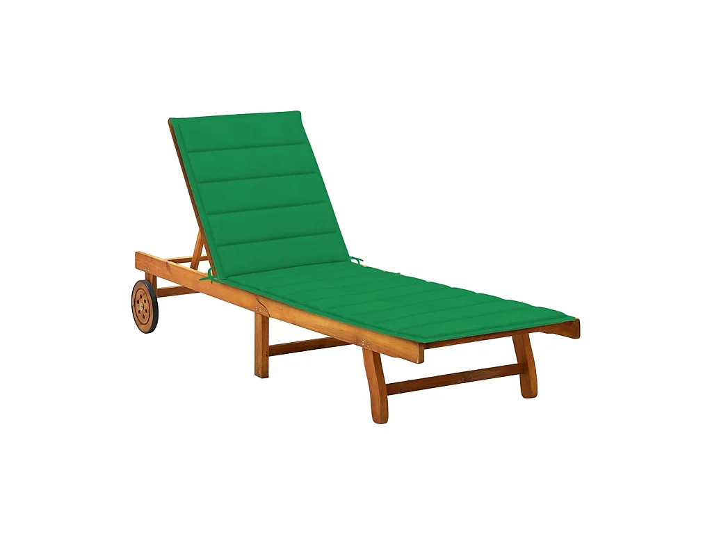 Bain de soleil de jardin avec coussin Bois d'acacia solide SEF12824