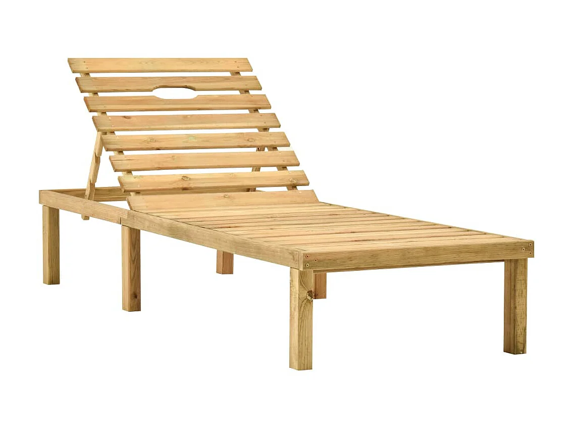 Bain de soleil de jardin avec table et coussin Pin imprégné SEF92652