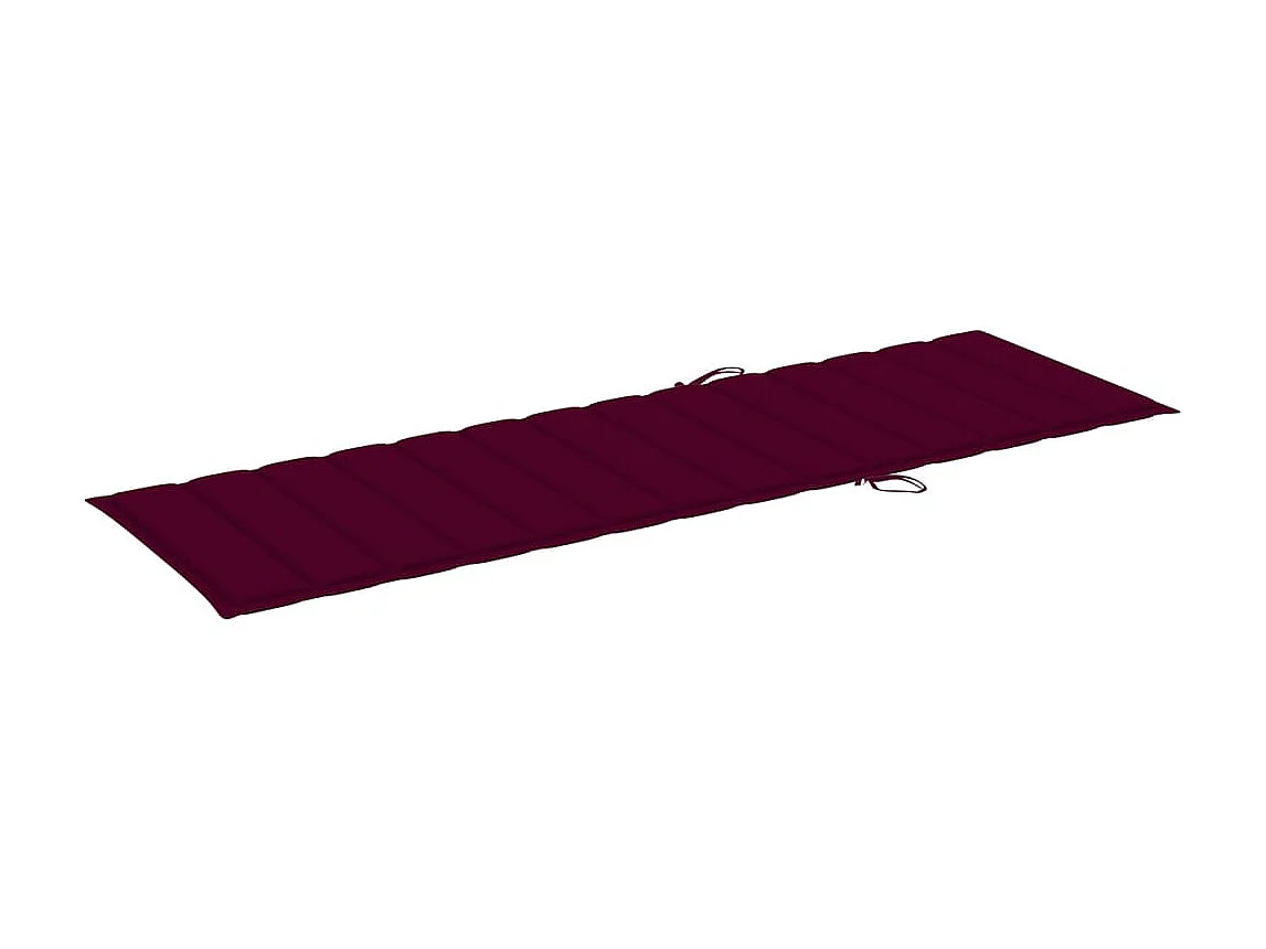 Bain de soleil double et coussin bordeaux Bois de pin imprégné SEF95346