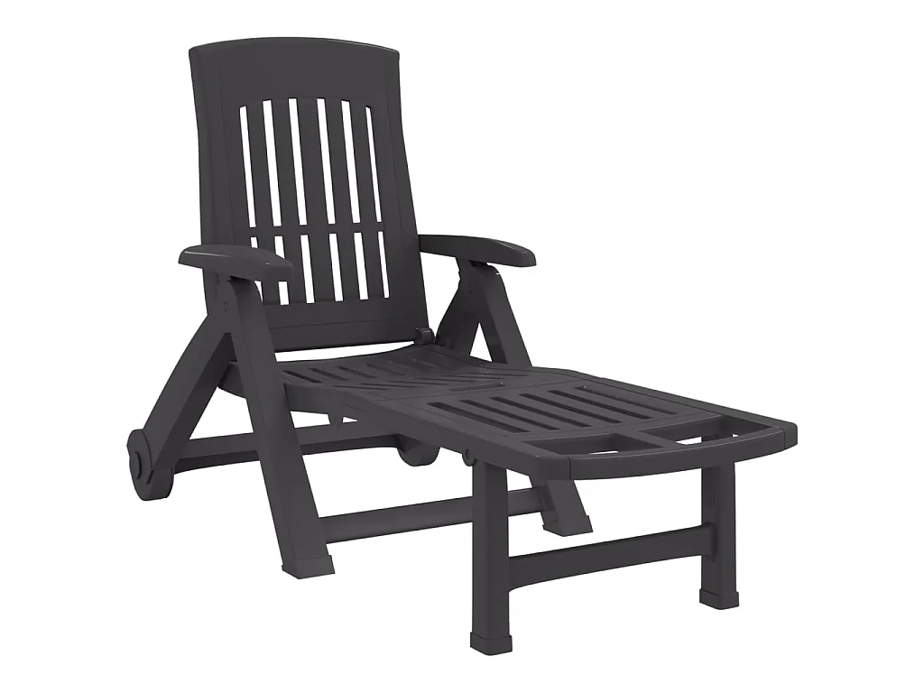 Bain de soleil pliable avec roues anthracite PP PEWV73457