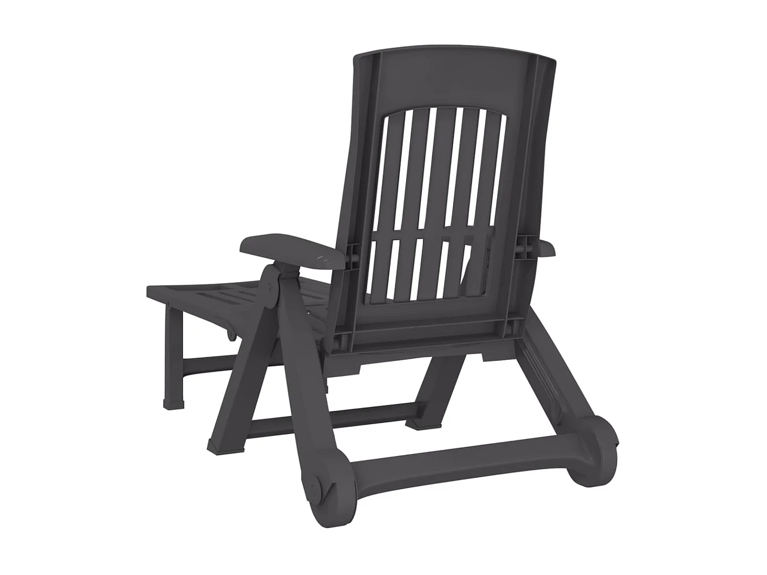 Bain de soleil pliable avec roues anthracite PP PEWV73457