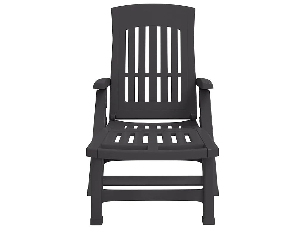 Tumbona plegable con ruedas PP gris antracita ES94312