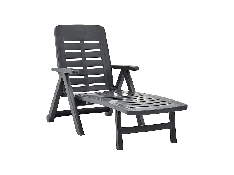 Tumbona plegable de plástico gris antracita ES99848