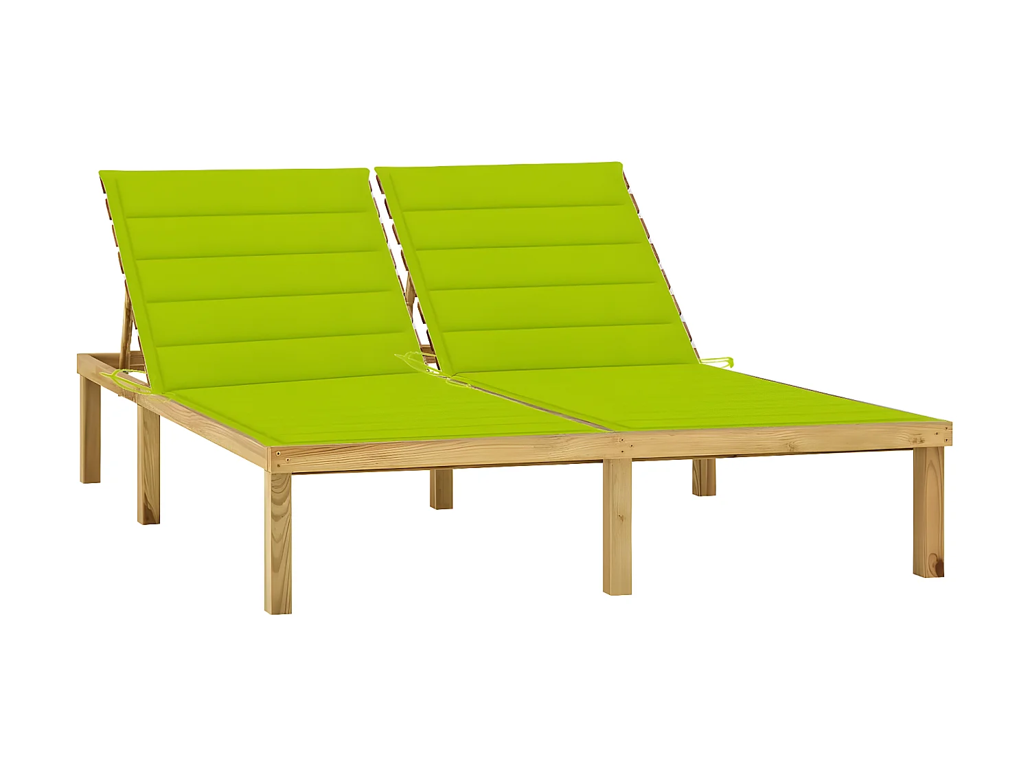Bain de soleil double et coussin vert vif Bois de pin imprégné SEF27520