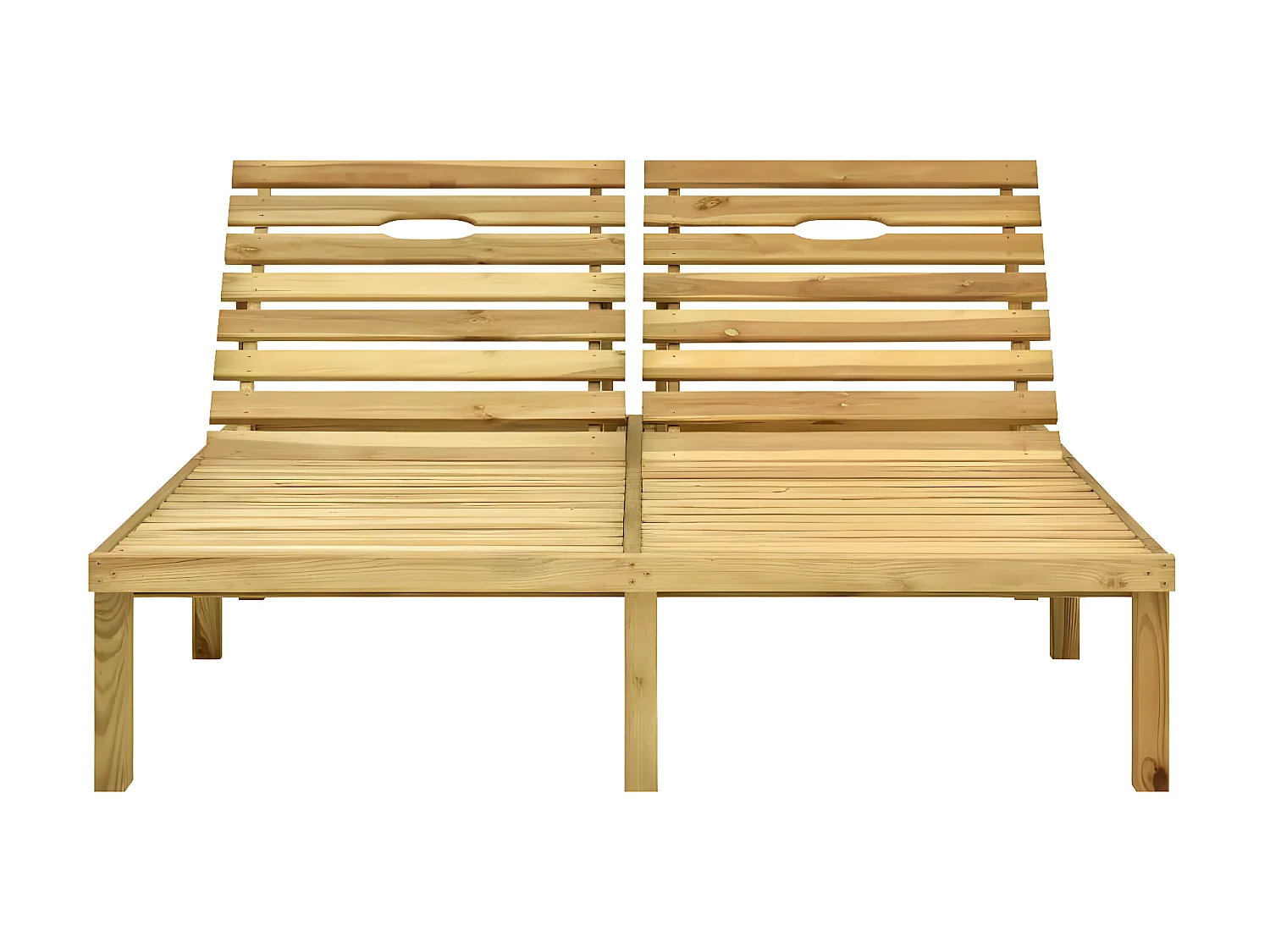 Bain de soleil double et coussin vert vif Bois de pin imprégné SEF27520