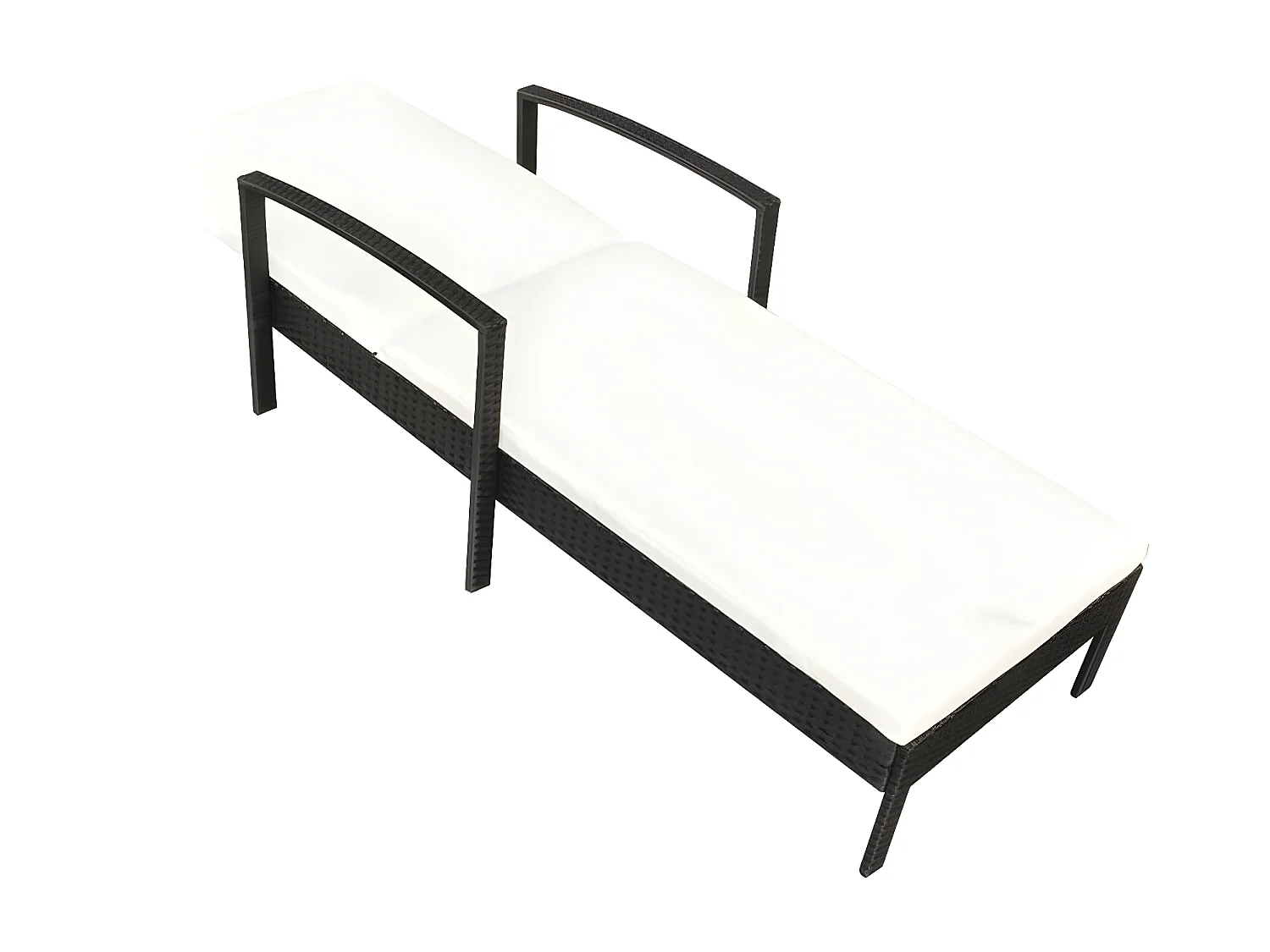 Bain de soleil avec coussin Résine tressée Noir SEF28253