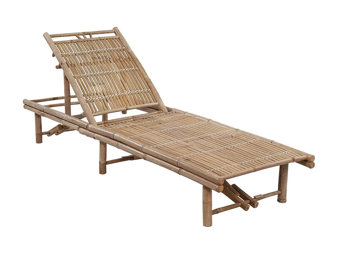 Bain de soleil de jardin avec coussin Bambou SEF60117