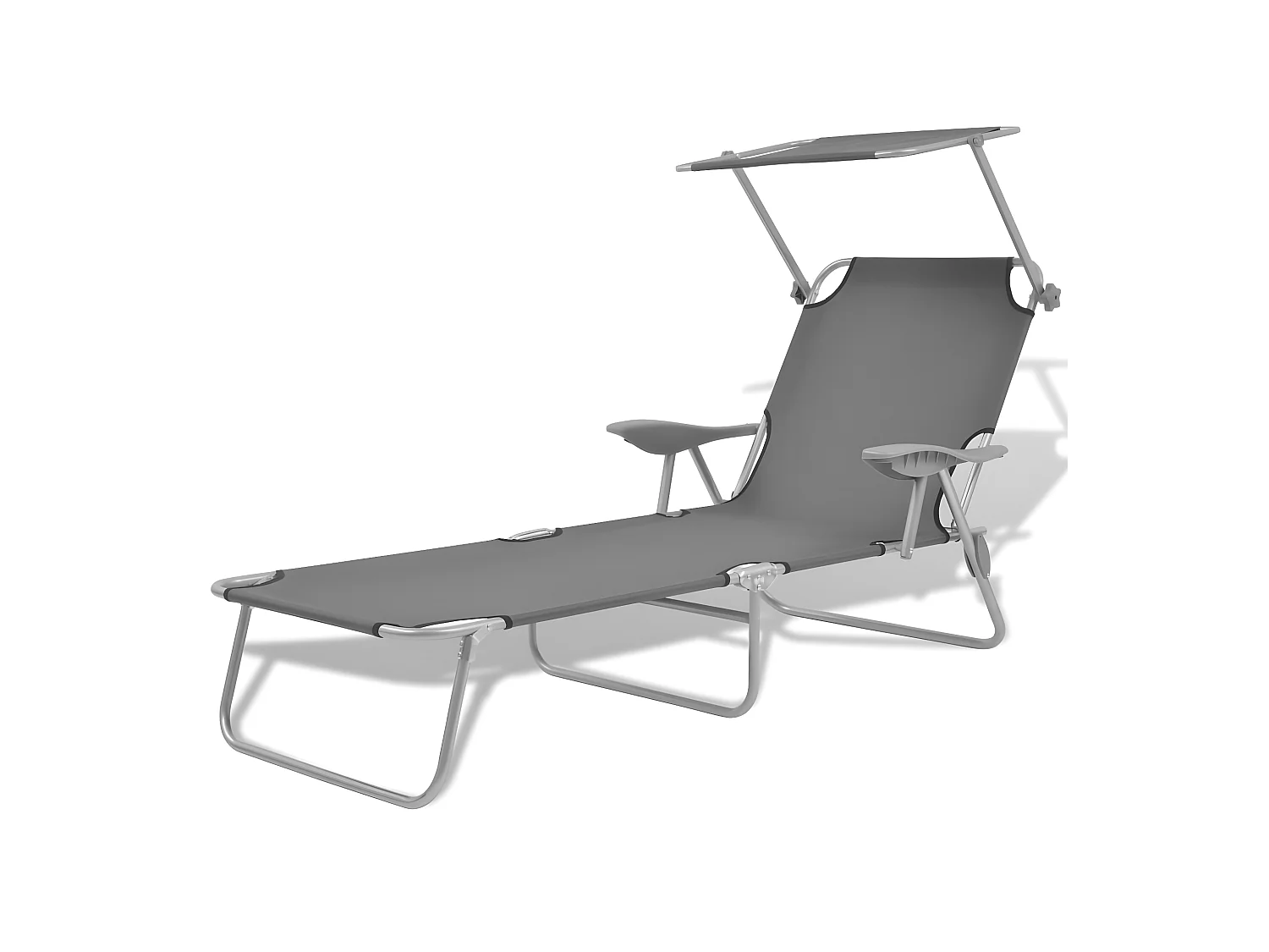 Bain de soleil avec auvent Acier Gris SEF84108