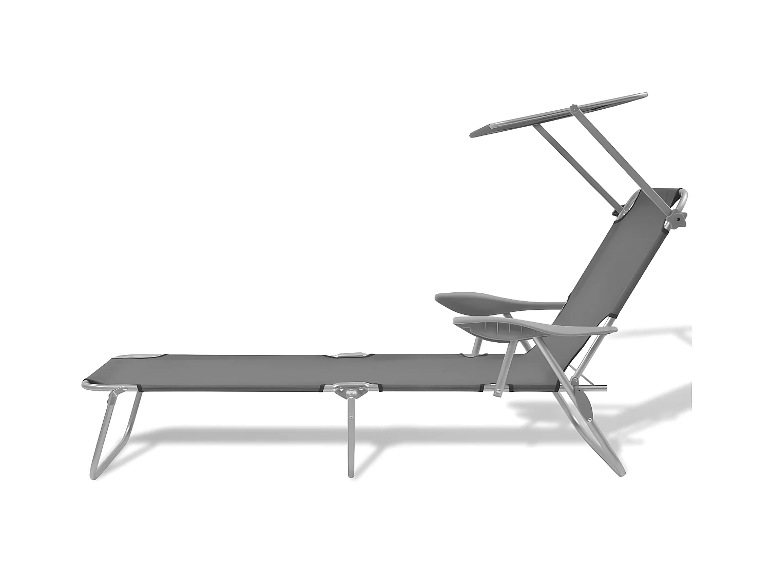 Bain de soleil avec auvent Acier Gris SEF84108