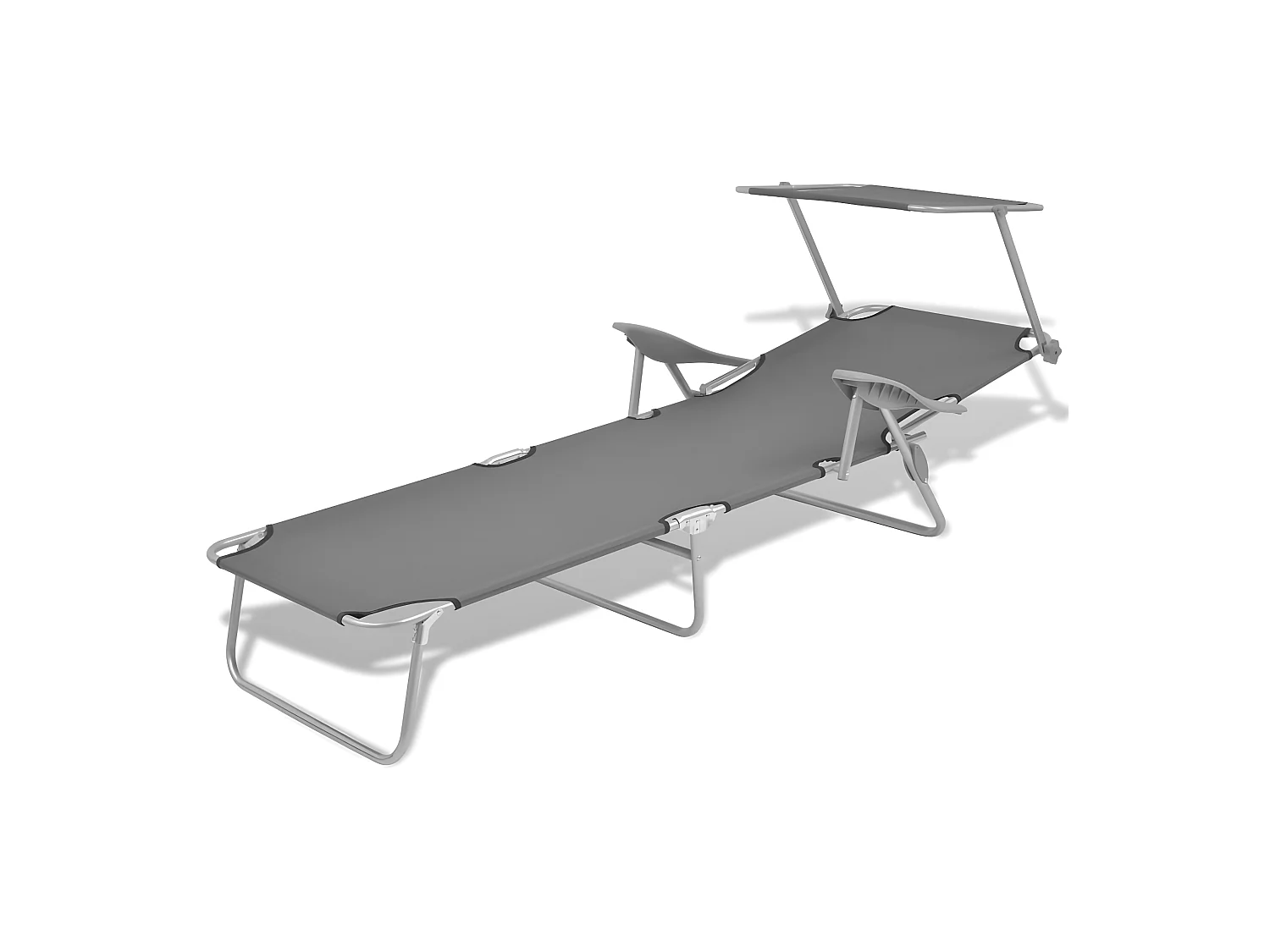 Bain de soleil avec auvent Acier Gris SEF84108