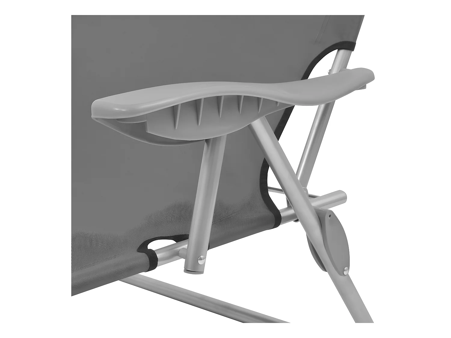 Bain de soleil avec auvent Acier Gris SEF84108