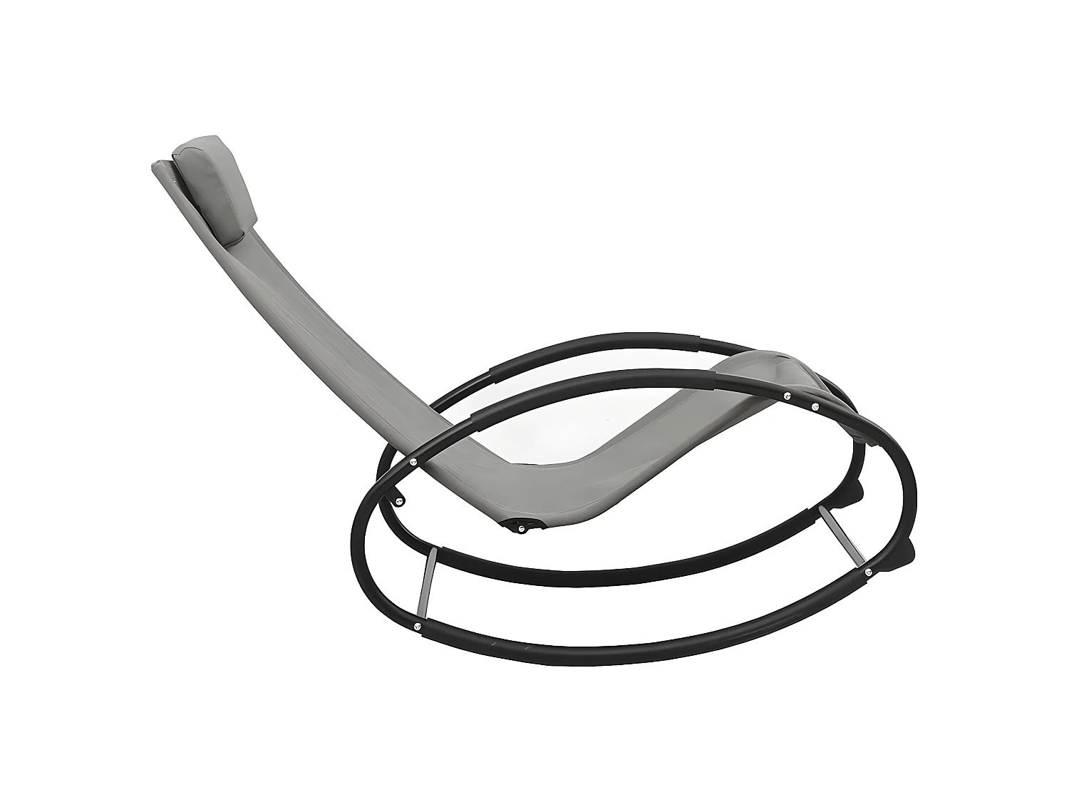 Tumbona con almohada acero y textilene gris ES57896